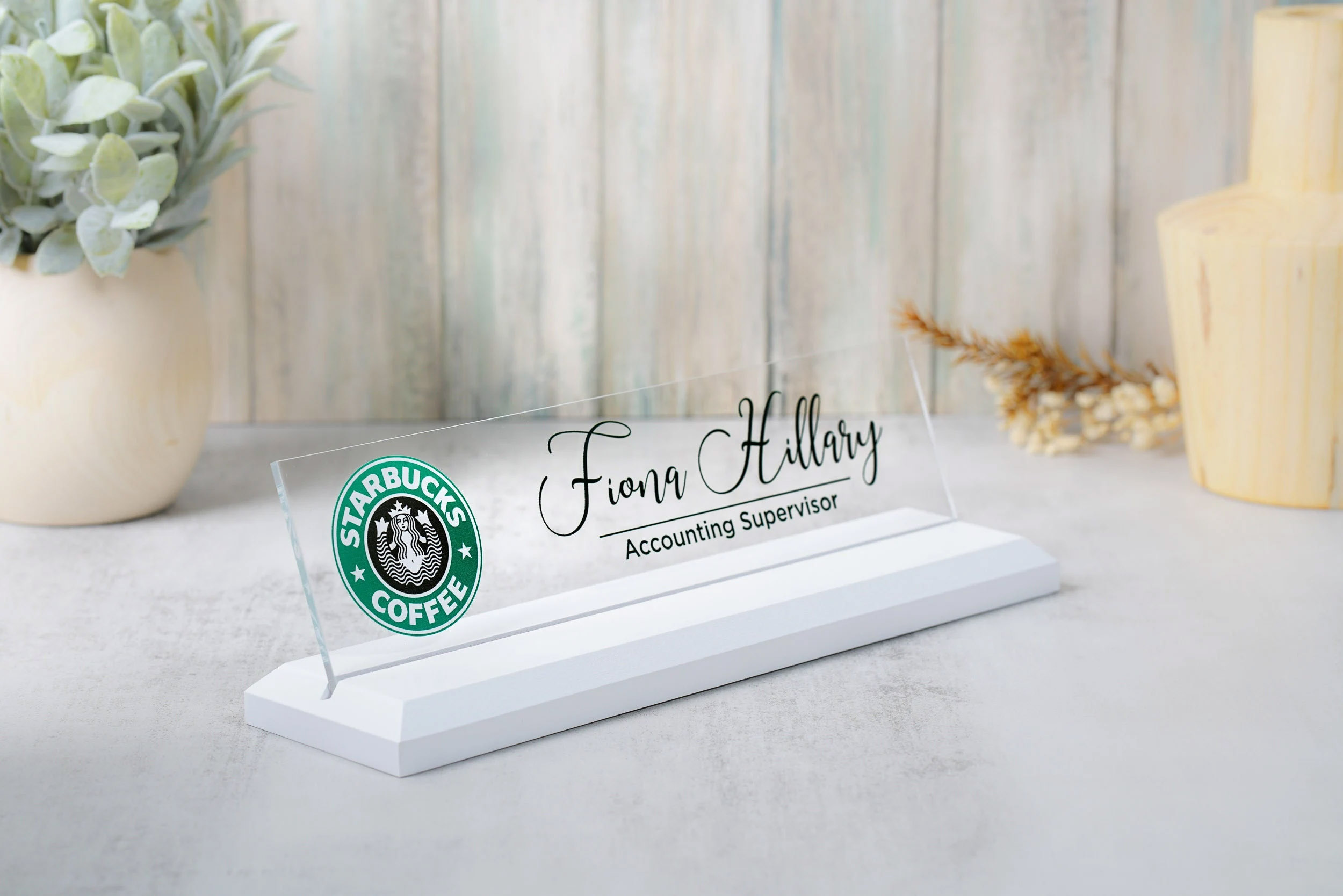 Bank Manager Gift - Pen & Name Plates for Desk - The Wood Store
