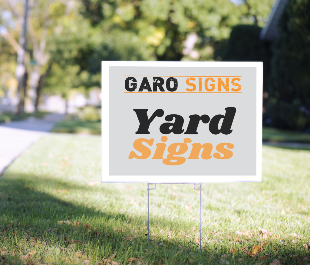 Custom Yard Sign Mounted Prints on Corrugated. Custom sizes and full